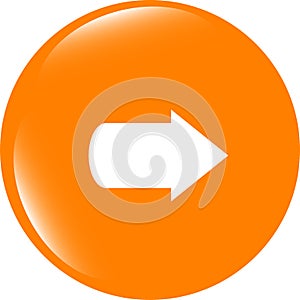 Arrow icon web button isolated on white