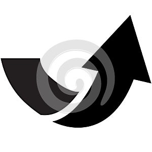 Arrow icon on white background. black arrow sign. flat style