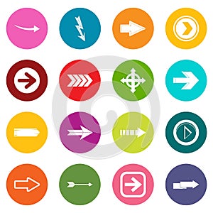 Arrow icons many colors set