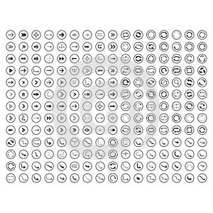 Arrow icons set. Direction, curve, repeat, loading, refresh incons set