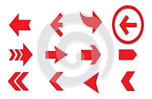 Arrow Icons Vector Set Button Flat Interface Cursor illustration