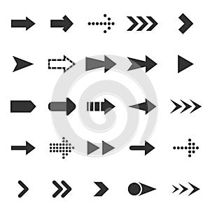 Arrow icons on white background