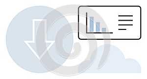 Downloading Data from Cloud with Storage, Analytics, and Progress Concept