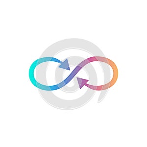 Arrow infinity business vector logo symbol design template for your design. Vector logo design template.