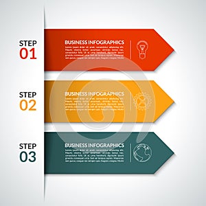 Arrow infographic design template. Vector