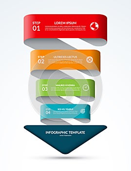 Arrow infographic template. Business concept with 4 steps, options, parts