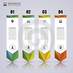 Arrow infographic template. Minimal colorful numbered banners