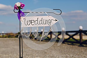 Arrow labeled wedding
