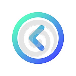 Arrow left button pixel perfect gradient linear ui icon