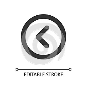 Arrow left button pixel perfect linear ui icon