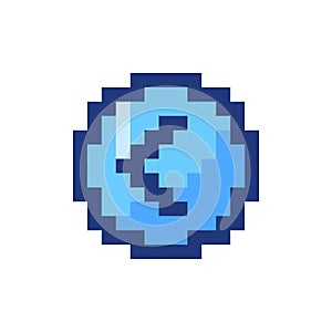 Arrow left button pixelated RGB color ui icon