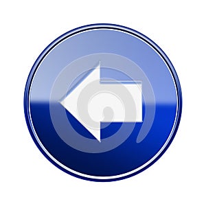 Arrow left icon glossy blue.