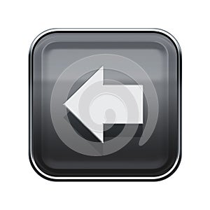Arrow left icon glossy grey.