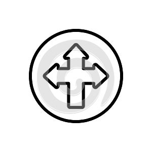 Arrow left, right and up icon. Simple line, outline vector elements of pointer icons for ui and ux, website or mobile
