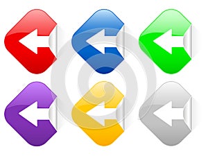 Arrow left square stickers