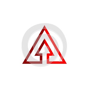 Arrow Line Red Triangle Logo Template Illustration Design. Vector EPS 10