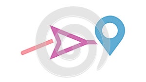 Arrow Location Pin, Directional Navigation Icon, vector design Generative AI