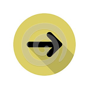 arrow long shadow icon. Simple glyph, flat vector of web icons for ui and ux, website or mobile application