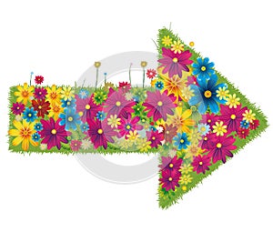 Arrow made of flowers