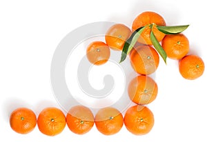 Arrow made by tangerines.