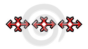 Arrow Motif Pattern: Geometric Decorative Border Element Vector, vector design Generative AI