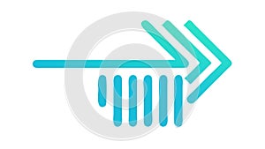 Arrow with multiple lines, for flow, speed, or direction, vector design Generative AI