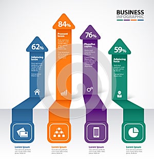 Arrow number options infographics. Vector illustration