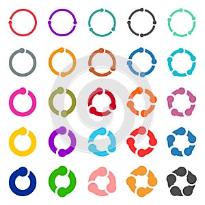25 arrow pictogram refresh reload rotation loop sign set. photo