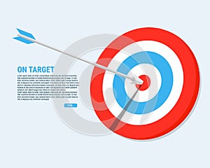 The arrow pierces the center of the target. On target Background