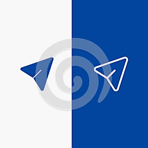 Arrow, Pin, Mouse, Computer Line and Glyph Solid icon Blue banner Line and Glyph Solid icon Blue banner