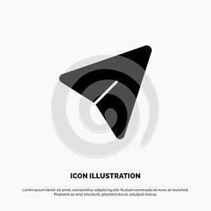 Arrow, Pin, Mouse, Computer solid Glyph Icon vector