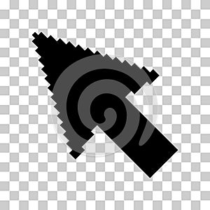 Arrow pixel icon, web cursor click mouse symbol, computer pointer vector illustration