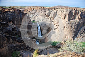 Arrow Point fall. Orange river canyon at Augrabies Falls National Park. Northern Cape, South Africa