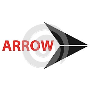 Arrow pointer, abstract arrow pointer isolated on white background. Vector, cartoon illustration.