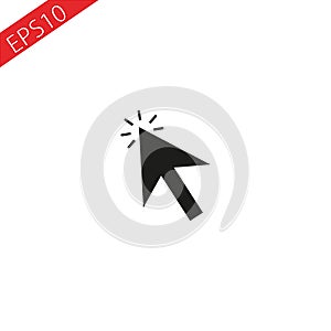 Arrow pointer or click button vector icon of arrow web cursor pointer clicking