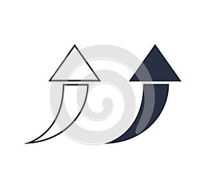 Arrow Pointer Icon Vector Illustration. Set of black vector arrows. Arrow line and solid icons. Ui, ux interface symbol