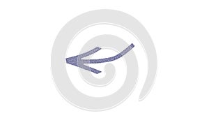 Arrow for pointer is isolated on white background, modern curved arrow. Pointer icon.