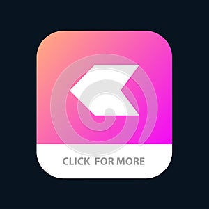Arrow, Pointer, Left Mobile App Button. Android and IOS Glyph Version