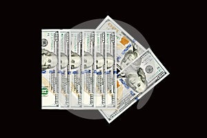 Arrow pointer of US dollar money cash on blackboard background