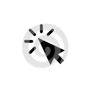 Arrow pointer vector icon of arrow pointer clicking for cursor click button