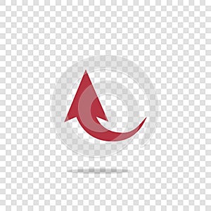 Arrow pointing down. Arrow vector icon on transparent background
