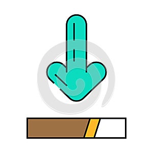 arrow pointing loading process icon color illustration
