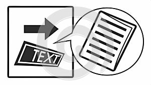 Arrow pointing to document, file transfer vector design Generative AI