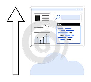 Growth Strategy with Data Visualization and Cloud Integration Concept