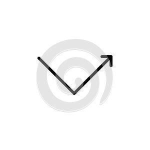 arrow, rebound icon. Simple thin line, outline  of Arrows icons for UI and UX, website or mobile application