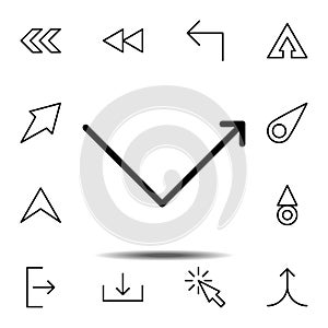 arrow, rebound icon. Simple thin line, outline vector element of Arrow icons set for UI and UX, website or mobile application