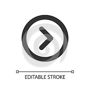 Arrow right button pixel perfect linear ui icon