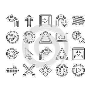 arrow right next sign up icons set vector