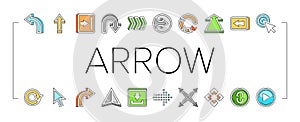 arrow right next sign up icons set vector