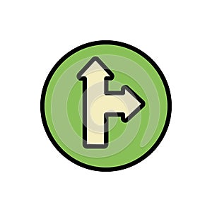 Arrow right and up icon. Simple color with outline vector elements of pointer icons for ui and ux, website or mobile application